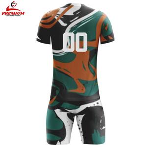 Uniforme de football personnalisé de haute qualité, respirant, à manches courtes, pour l'été, 100% polyester, protection UV, séchage rapide - Product Image 2