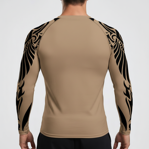 Customizable Long Sleeve Polyester Spandex MMA Rash Guard Breathable Anti UV Protection <b>Compression</b> <b>Shirt</b> Gym Wear Top - Product Image 2