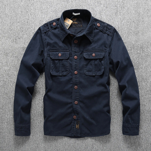 เสื้อเชิ้ตผ้าฝ้ายลายพรางทะเลทรายป่าสำหรับผู้ชาย ฤดูใบไม้ผลิ ฤดูใบไม้ร่วง กระเป๋าหลายช่อง แขนยาว สำหรับวัยรุ่นชาย - Product Image 2