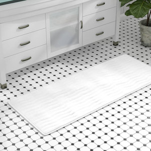 Customised Memory Foam <b>Bath</b> <b>Mat</b> - 59x24 Inch Soft and Absorbent Bathroom Rug <b>Runner</b> with Textured Wave Print Stylish Bathroom - Product Image 2