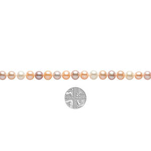 สร้อยข้อมือมุก 3 สีผสม ขนาด 6-6.5 มม. กำไลข้อมือมุกหลากสี ขนาด 6-6.5 มม. - Product Image 2