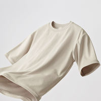 T-shirt en tricot à col rond surdimensionné AIRism 100% coton, respirant, séchage rapide, décontracté pour homme