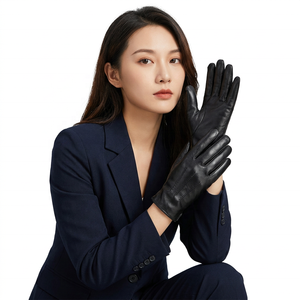 Custom Fashion Real Leather Wrist <b>Gloves</b> <b>Men</b>/Women New Winter Travel Outdoor <b>Touch</b> <b>Screen</b> Feature Eco-Friendly Thermal Plain - Product Image 2