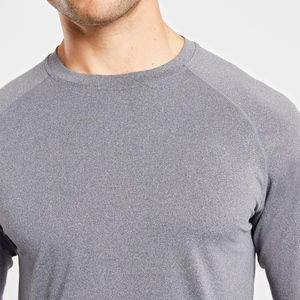 Camiseta de Manga Larga para Hombre, Color Sólido Personalizado, OEM, Tejido Transpirable de Secado Rápido, Cuello Redondo, Informal, para Gimnasio y Running - Product Image 2