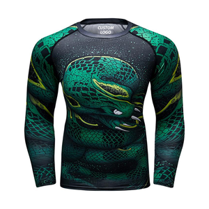 Chemises de compression MMA à manches longues avec logo personnalisé, protection UV UPF50+, sublimation polyester/nylon, unisexe, vente en gros - Product Image 5