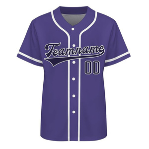Camiseta de Béisbol Personalizada para Hombre, 100% Poliéster Sublimado, Camisa de Béisbol con Botones, Ropa Deportiva OEM - Product Image 4