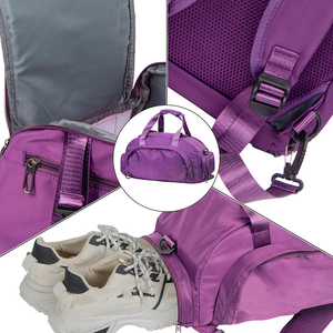 Bolsa Deportiva Unisex Morada con Cierre de Cremallera y Compartimento Interior, Capacidad de 20-30L, Estilo Casual, Material de Poliéster - Product Image 4