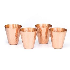 Hammered Copper Shot Glass <b>Set</b> of 4 - 100ml Pure Copper <b>Espresso</b> & Tequila <b>Cups</b> - Handcrafted Copper Moscow Mule Barware Bulk - Product Image 1