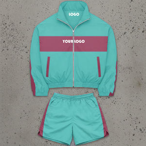 <b>Men's</b> Shorts and Shirt Set,<b>Men's</b> 2 Two Piece Windbreaker <b>Jacket</b> and Short Set,Custom Nylon Tracksuit Track Suit With Logo - Product Image 3