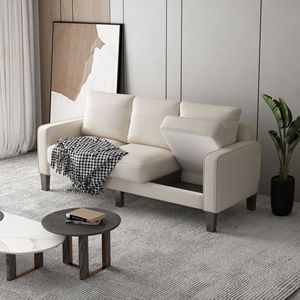 Moderno divano in tessuto Beige per soggiorno mobili eleganti - Product Image 4