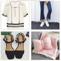 Boule de nylon marine personnalisée Tassel Fringe Pom Pom Lace Trims pour chapeaux vêtements sacs