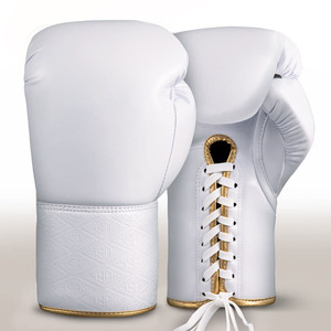 Guantes de boxeo profesionales con cordones, guantes de combate de competición, guantes de sparring de cuero premium para entrenamiento profesional de boxeo. - Product Image 2