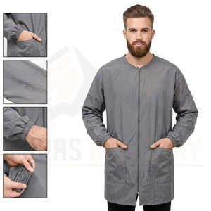 Overol de Trabajo Gris Unisex con Cierre Frontal y Bolsillos, Impermeable, Resistente al Viento, Transpirable, Uniforme de Alta Calidad para Barberos - Product Image 5