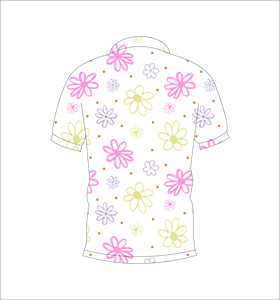 Men’s Daisy Floral Print Polo Shirt Short Sleeve Casual Summer Fashion Golf Shirt White - Product Image 2