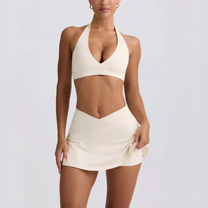 Conjunto Deportivo para Mujer de Marca Famosa, Cuello Redondo, Cintura Alta Elástica, Transpirable, para Yoga y Pilates, Ecológico - Product Image 3