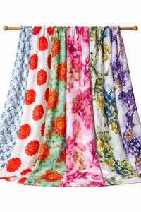 Le Souvenirs Multicolore – Tissu Popeline Peignée 100% Coton Imprimé, Biologique, Écologique, Respirant, Léger et Absorbant l'Humidité - Product Image 2