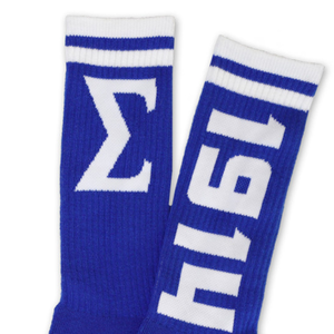 Phi Beta Sigma Royal Blue Crew <b>Socks</b> Fraternity Knit Athletic Comfortable Stretch Breathable Everyday Wear - Product Image 2