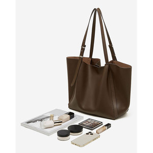 Bolsos de Mano de Cuero Genuino de Alta Gama para Mujer, con Logotipo Personalizado, Bolso de Hombro Tipo Cubo, Bolso Tote para Mujer - Product Image 4