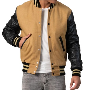 Chaqueta Varsity de Alta Calidad con Mangas de Cuero y Cuerpo de Lana de Camello, Talla y Logotipo Personalizados, Chaqueta Lettermen, Chaqueta de Béisbol, Chaqueta de Invierno 2026 - Product Image 3