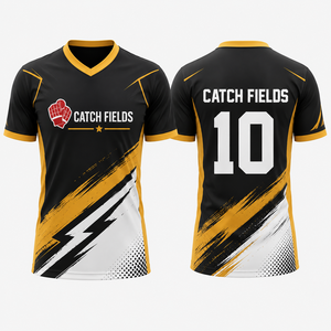 เสื้อฟุตบอลย้อนยุคแบบสั่งทำ OEM ระบายอากาศได้ดี กันน้ำ เป็นมิตรกับสิ่งแวดล้อม โพลีเอสเตอร์ 100% สกรีนโลโก้และชื่อแบบซับลิเมชั่น แขนสั้น - Product Image 2