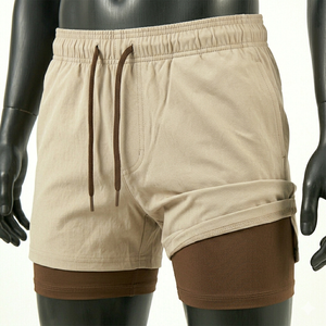 OEM Private Label 2 1 Men's Running Gym Workout <b>Shorts</b> Inner Compression Liner Four-Way <b>Stretch</b> Lightweight Quick Dry 100% - Product Image 6