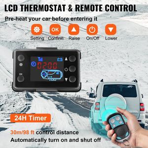 Calentador de estacionamiento diésel de 12V y 5KW con interruptor LCD para caravana, remolque, camiones, barcos, silenciador de aire, calentadores de Gas - Product Image 5