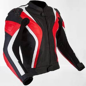 Chaqueta de Motocicleta de Cuero de Alto Rendimiento, Resistente al Viento, Protectora, para Motociclistas de Carretera y Pista, para Verano - Product Image 2