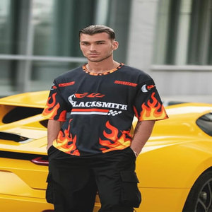 Camiseta de Verano de Moda, 230 g/m², 100% Lavado Ácido, Hombros Descubiertos, Manga Tres Cuartos, Estilo Vintage Urbano - Product Image 2