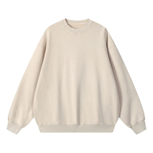 Sweat-shirt unisexe délavé à l'acide, coupe oversize, col rond, style streetwear, fabrication OEM - Product Image 3