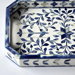 Bandejas Rectangulares de Madera con Incrustaciones de Hueso, Esmaltadas, Ecológicas, de Alta Calidad, para Servir en Bodas, Pulimentadas, con Diseño de Serenidad Budista - Product Image 3