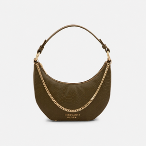 Sac à bandoulière rétro en cuir bio, sac hobo tendance et écologique avec chaîne et fermeture éclair, petit sac à main pour les voyages quotidiens - Product Image 1