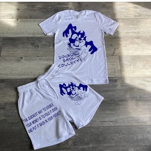 Mens Two Piece <b>Track</b> <b>Suit</b> Top And Shorts Summer Gym Workout Training Athletic Casual Outfit - Product Image 5