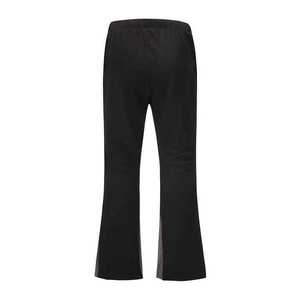 <b>Plain</b> Solid Charcoal Grey Eco-Friendly Men's Flare Pants Drawstring Closure <b>Black</b> <b>Trousers</b> Wide Leg Basic Comfort Casual Design - Product Image 1
