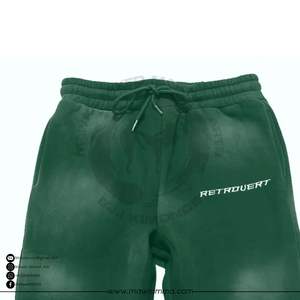 Pantalon de survêtement pour homme en molleton 100% coton épais, délavé au soleil, coupe large, avec logo personnalisé brodé, écologique, style urbain - Product Image 2