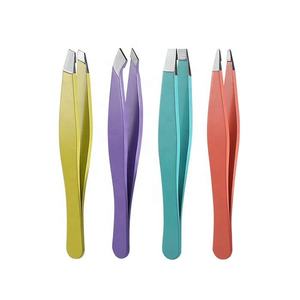 Ensemble de pinces à cils en acier inoxydable à pointe en fibre personnalisée, durable, 4 pièces - Product Image 1