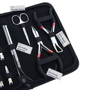 Kit de Extensiones de Cabello de Acero Inoxidable con Herramientas para Hacer Bucles, Gancho de Crochet, Alicates, Tijeras y Clips - Product Image 3