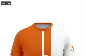 เสื้อยืดกีฬาผู้ชาย สีส้มขาว พิมพ์ลายตามสั่ง - Product Image 2