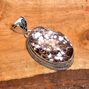 Colgante de jaspe magnesita Wild Horse, collar bohemio hecho a mano en plata de ley, joyería única con piedras preciosas, regalo para mujer - Product Image 5