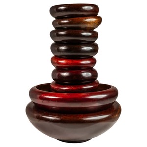 Hand-Turned Teak Wood <b>Flower</b> Bowl | Organic Serving Dish Wholesale India - Product Image 4