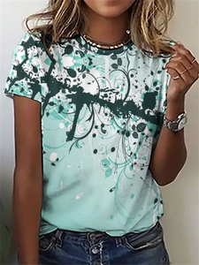 Nueva Camiseta Casual Estilo Coreano para Mujer, Corte Ajustado, Azul y Naranja, Verano, Decoración con Logotipo, Tejido de Punto Fino - Product Image 2