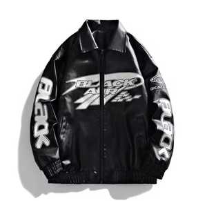 Men's Genuine Leather <b>Jacket</b> <b>Red</b> Stand Collar Zipper Closure <b>Waterproof</b> Slim Casual Streetwear Windproof Autumn Regular Length - Product Image 2
