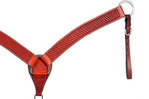 Ensemble de têtière et de collier de poitrail en cuir de vache léger de style western avec rênes, nouveau design, équipement d'équitation de haute qualité - Product Image 5