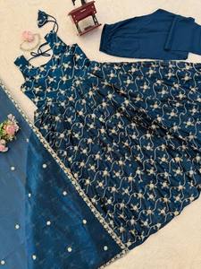 Launching New Designer Party Wear Look Heavy Fendy Silk Gwon Pent & Dupatta Set - Product Image 6