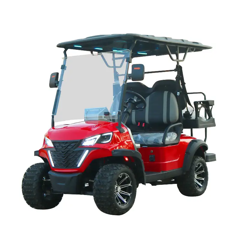 4-wielige 4-zits Golfkar Lithiumbatterij Elektronisch Voertuig Kleine Elektrische Golfkarretjes