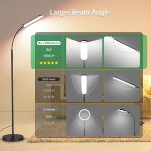 Lampada da Terra LED Super Luminosa per Lettura con Controllo Remoto Touch e Dimmerazione Continua, Gamma di Colori 2700K-6500K - Product Image 2