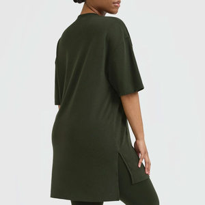 Vêtements personnalisés avec logo, t-shirts à col rond pour femmes, service OEM, fabricant sur mesure, t-shirts oversize élégants pour femmes, forte demande - Product Image 2