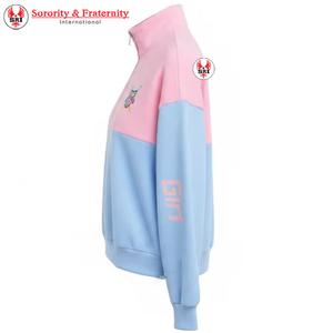 Sudadera con cremallera corta para mujer Gamma Phi Delta, jersey casual con cuello simulado y cremallera, suéter con cuello alto y cremallera. - Product Image 2