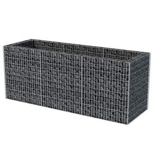 Grandes jardinières surélevées en gabion, robustes, en acier galvanisé argenté - Product Image 3
