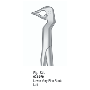 คีมถอนฟันวิตร้า รุ่น Fig. 133L |   รากเล็กๆ ที่ยังอยู่อย่างดี |   สแตนเลสสตีล |   ได้รับการรับรองมาตรฐาน CE - Product Image 1