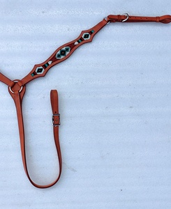 Collier de poitrine en cuir véritable de vachette style western, personnalisable, léger, orné de perles, saisonnier, vente en gros OEM/ODM - Product Image 5